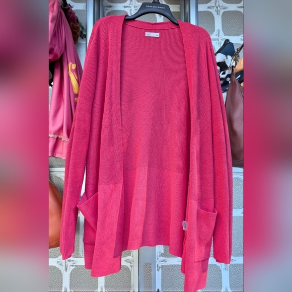 Croft & Barrow Classic Ribbed Open-Front CardiganColor: Canyon Pink, Size: L EUC - Picture 3 of 9